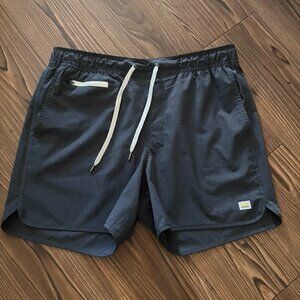 Vuori Banks Unlined Short 5” Men’s Medium Navy Linen Texture Like New
